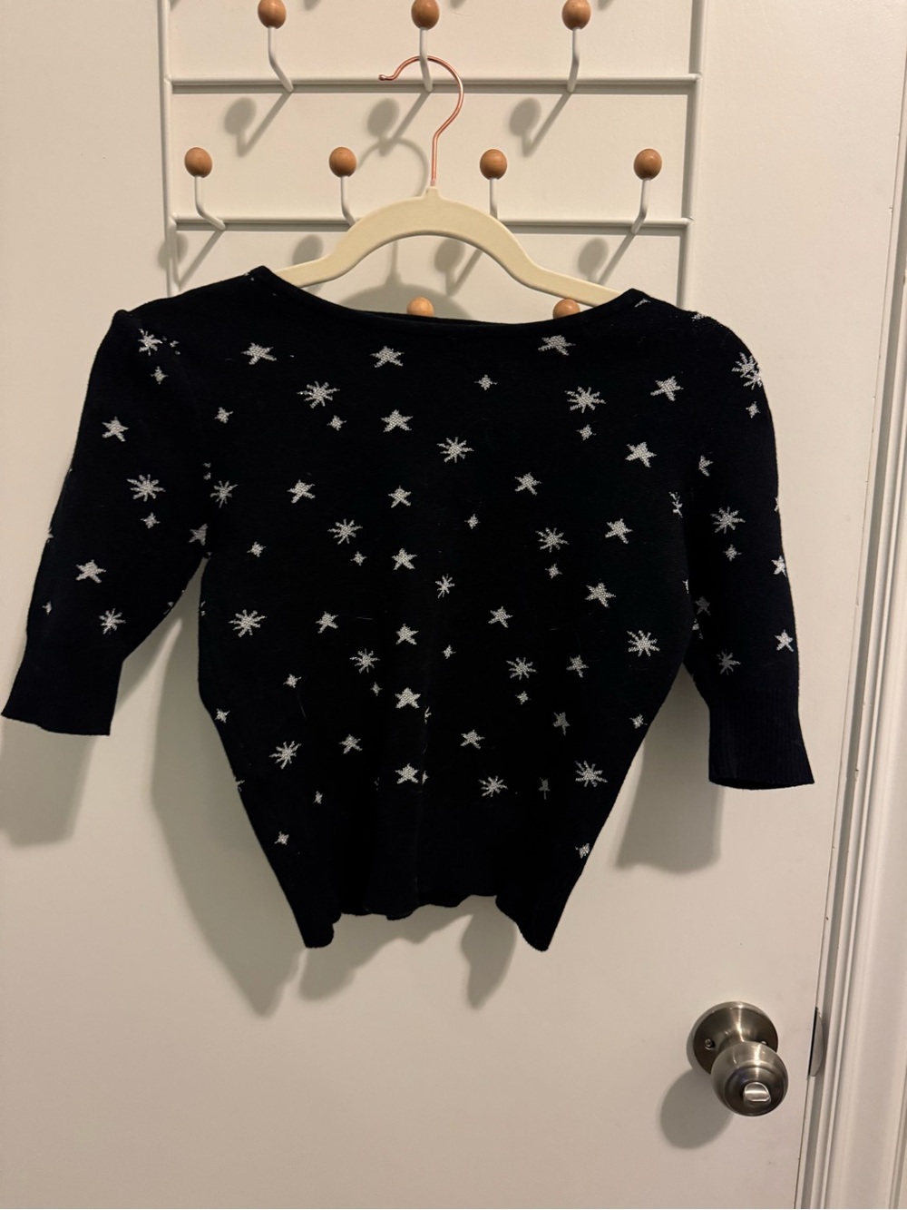 Collectif Black Sweater with White sparkle Star Pattern